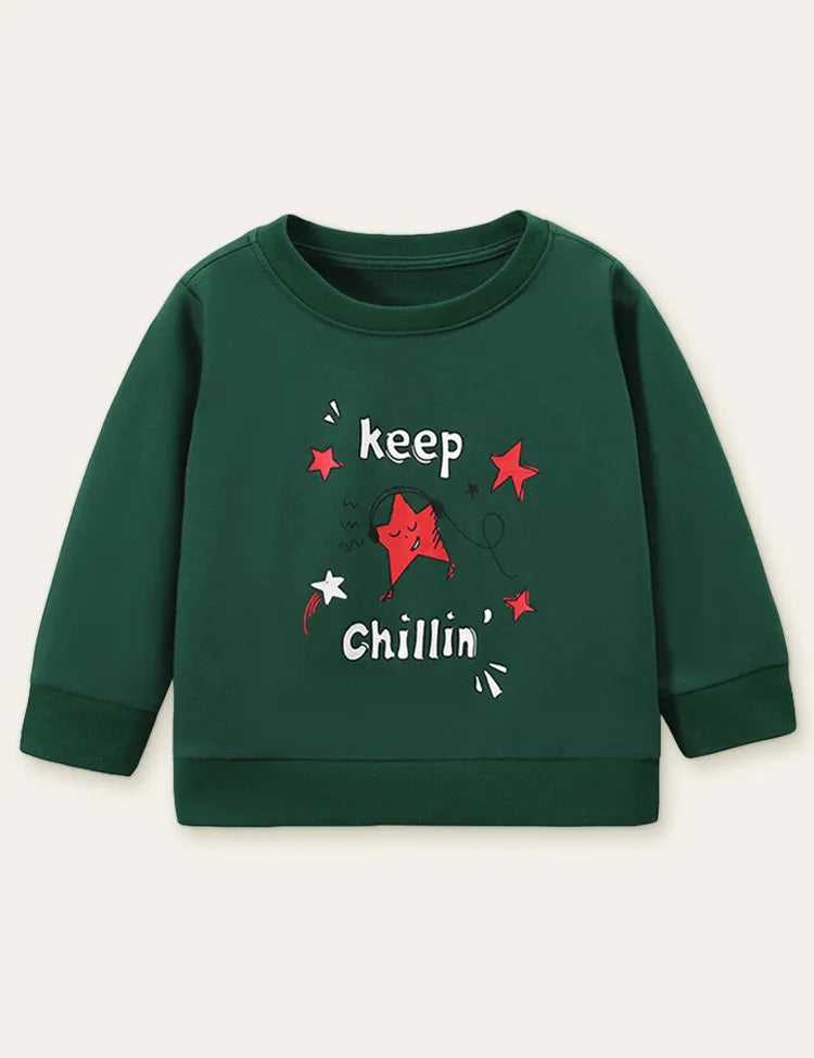 Shiny Red Star Printed Sweatshirt - Mini Taylor
