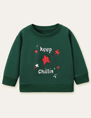 Shiny Red Star Printed Sweatshirt - Mini Taylor
