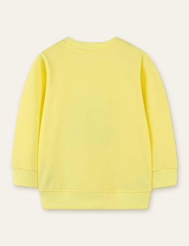 Shy Rabbit Appliqué Carrot Embroidered Sweatshirt - Mini Taylor