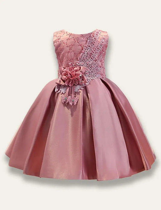 Solid Color Satin Princess Party Dress - Mini Taylor