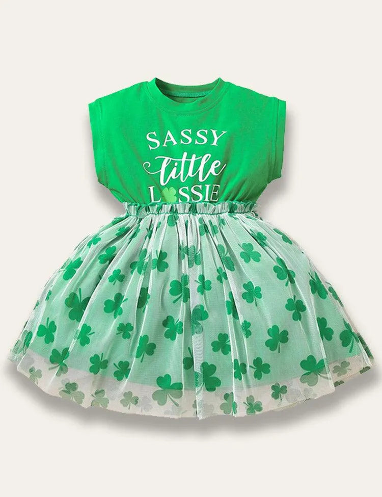 St. Patrick's Day Clover Tulle Dress - Mini Taylor