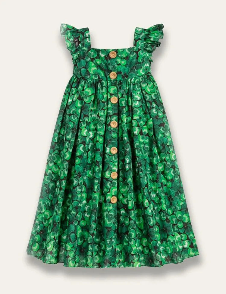 St. Patrick's Day Four-leaf Clover Print Dress - Mini Taylor