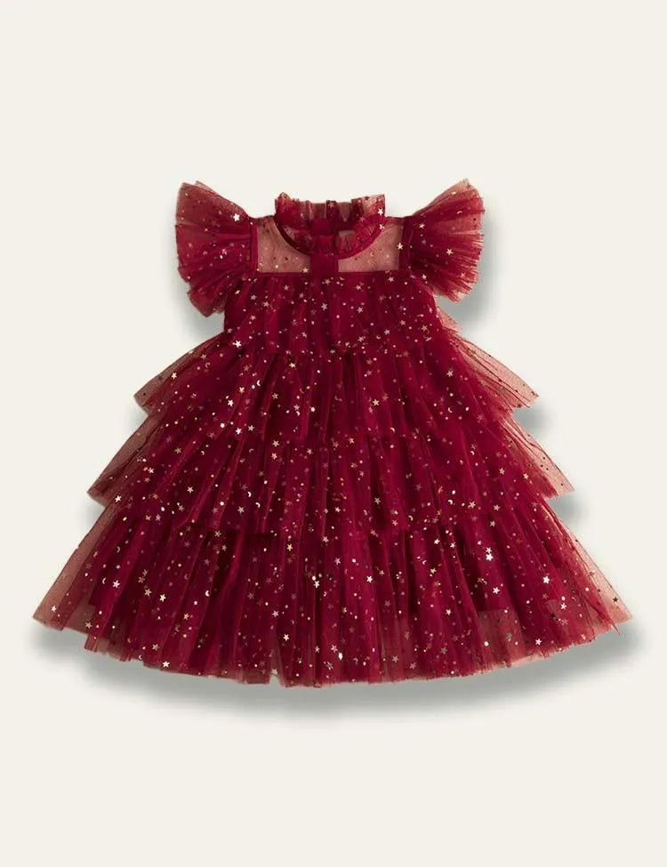 Star Sequin Fluffy Tulle Princess Party Dress - Mini Taylor