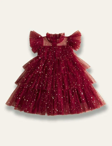 Star Sequin Fluffy Tulle Princess Party Dress - Mini Taylor