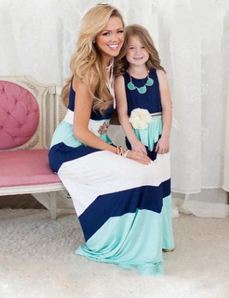 Stitching Contrasting Color Family Matching Dress - Mini Taylor