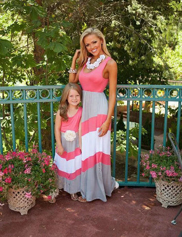 Stitching Contrasting Color Family Matching Dress - Mini Taylor