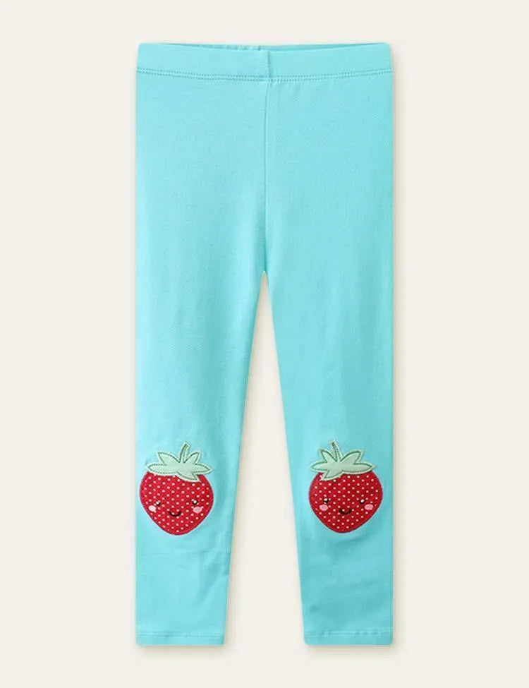 Strawberry Appliqué Leggings - Mini Taylor