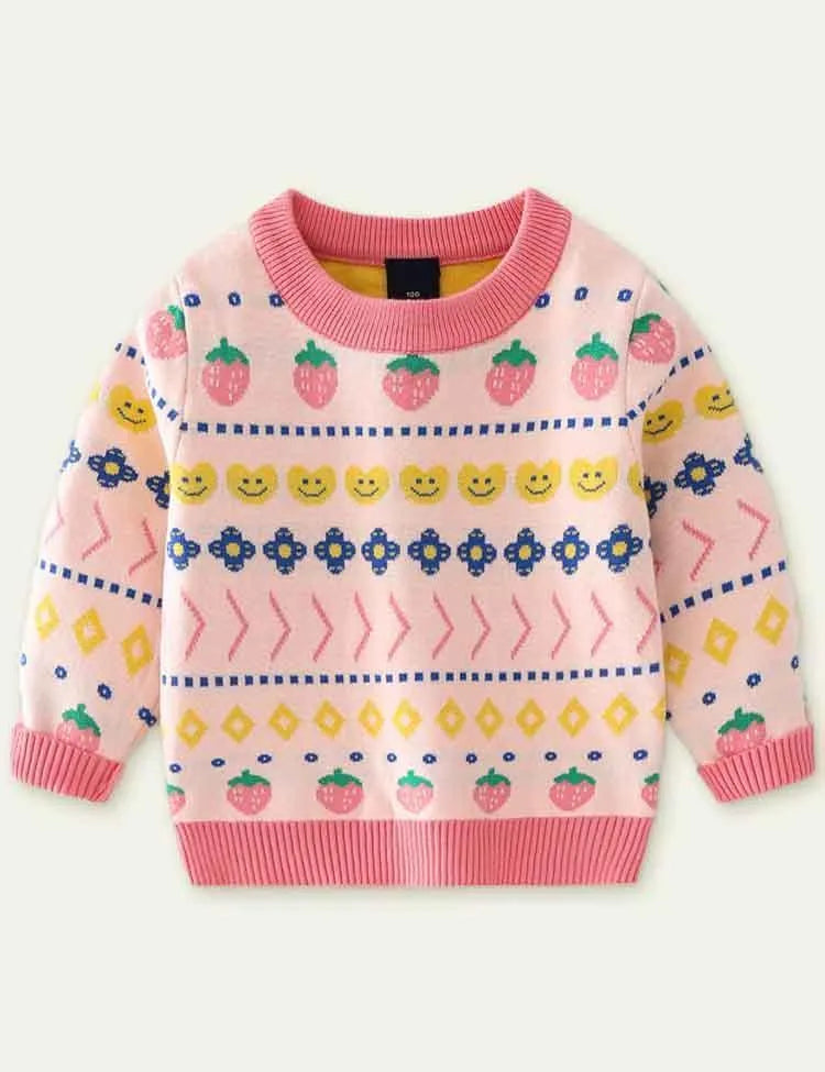 Strawberry Brocade Sweater - Mini Taylor