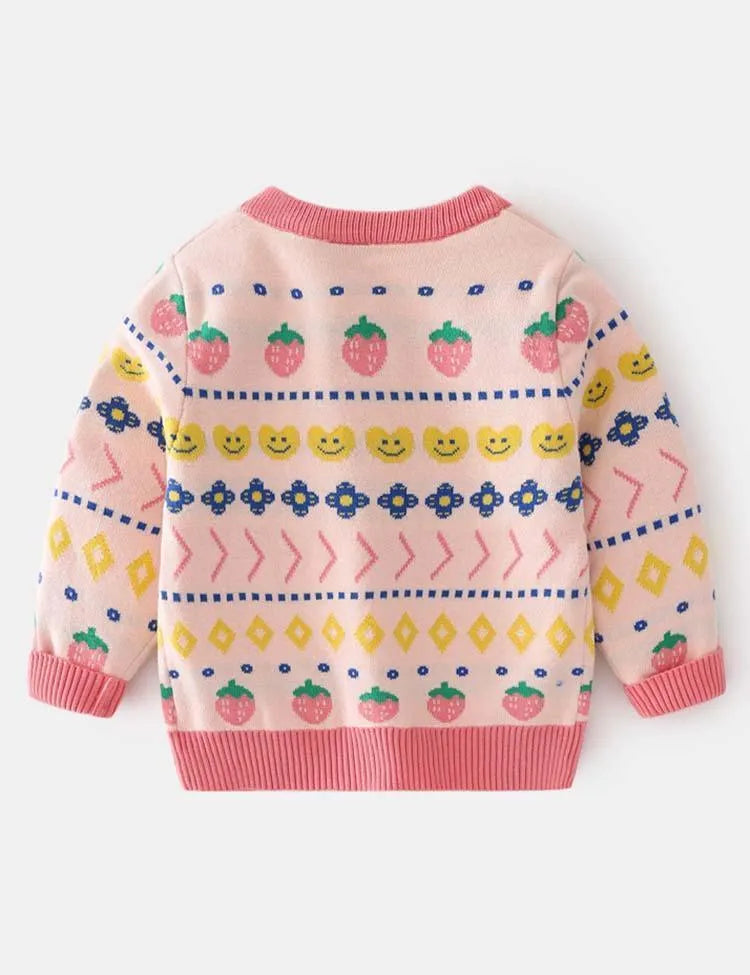 Strawberry Brocade Sweater - Mini Taylor
