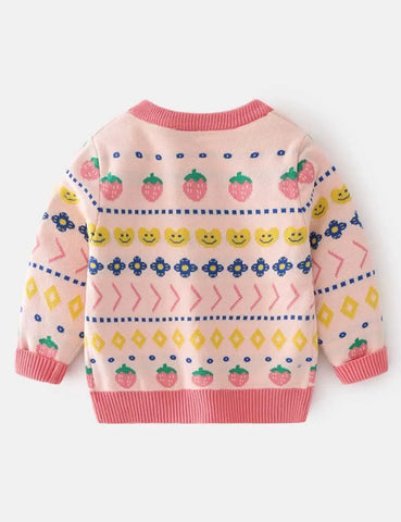 Strawberry Brocade Sweater - Mini Taylor