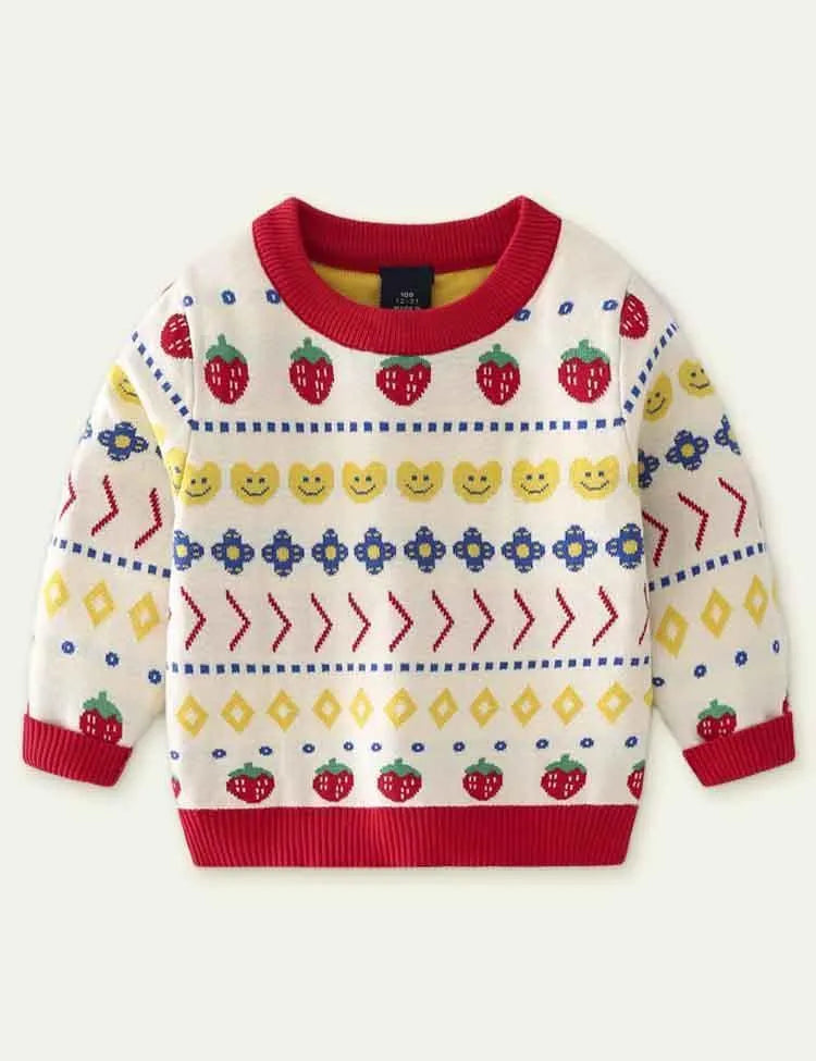 Strawberry Brocade Sweater - Mini Taylor