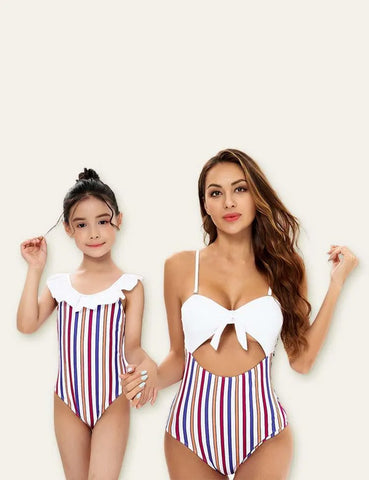 Striped Printed Family Matching Swimsuit - Mini Taylor