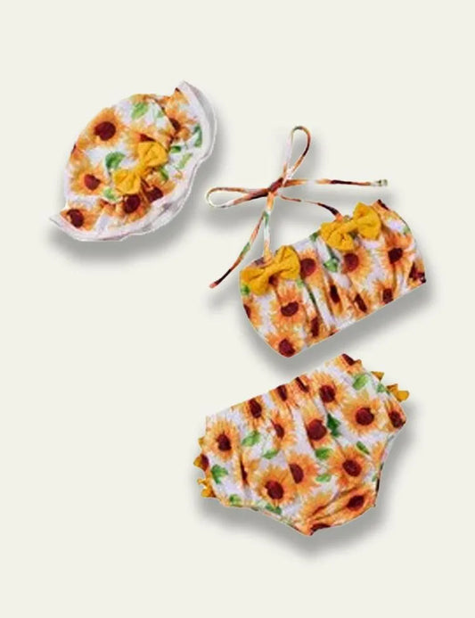 Sunflower Printed Swim Suit - Mini Taylor