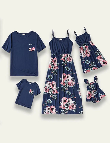 Suspender Printed Family Matching Dress - Mini Taylor