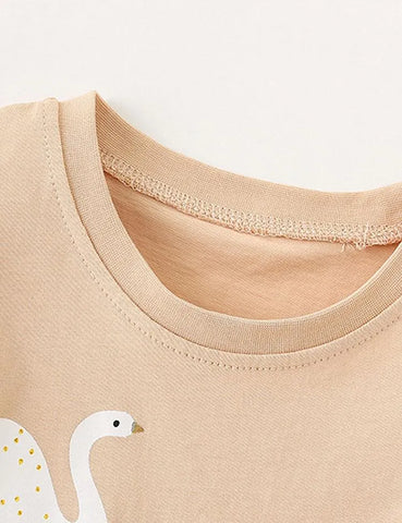 Swan Printed Flying Sleeve Set - Mini Taylor