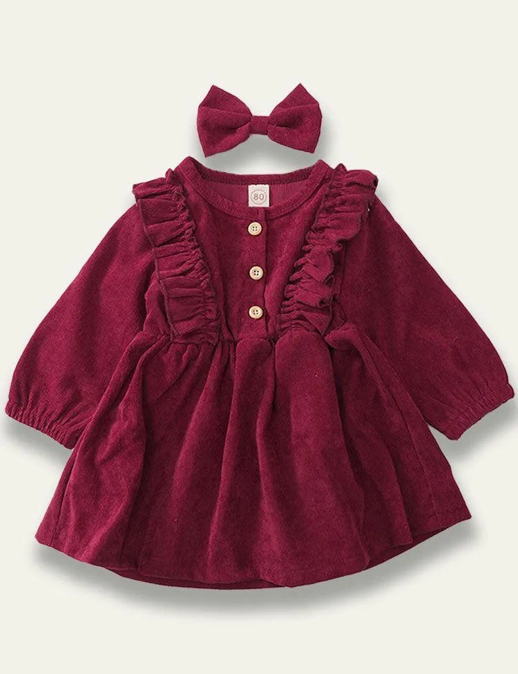 Sweet Corduroy Long Sleeve Dress - Mini Taylor