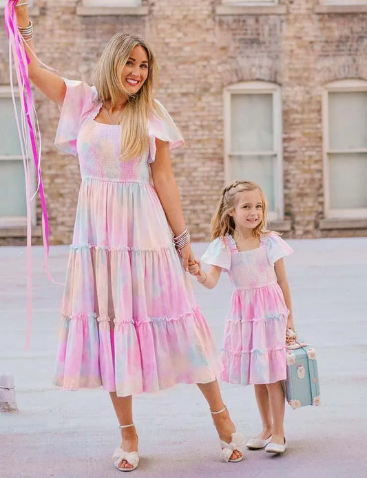Tie-Dye Sleeve Family Matching Dress - Mini Taylor