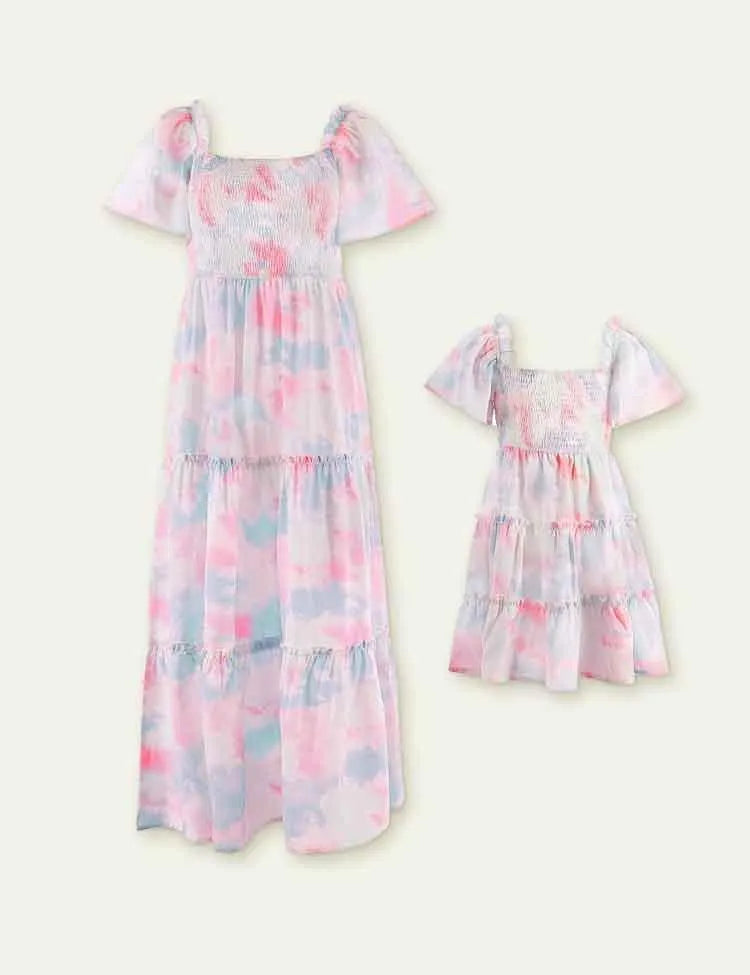 Tie-Dye Sleeve Family Matching Dress - Mini Taylor
