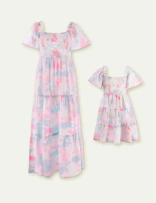 Tie-Dye Sleeve Family Matching Dress - Mini Taylor