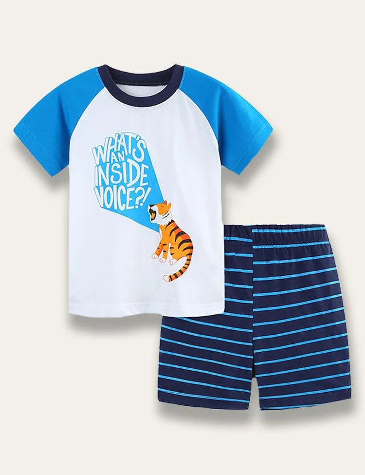 Tiger Print Top + Striped Shorts - Mini Taylor