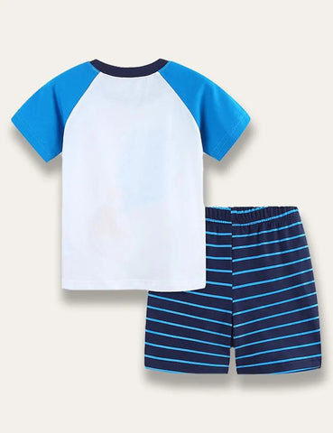 Tiger Print Top + Striped Shorts - Mini Taylor