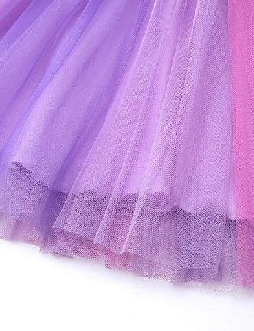 Unicorn Appliqué Rainbow Mesh Princess Dress - Mini Taylor