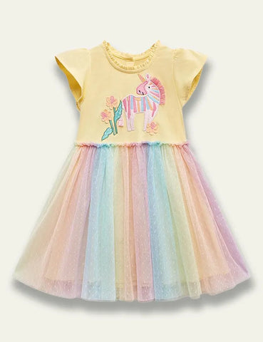 Unicorn Appliqué Tulle Dress - Mini Taylor