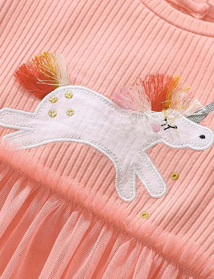 Unicorn Appliqué Tulle Dress - Mini Taylor