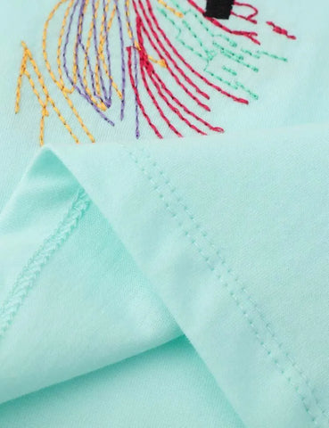 Unicorn Embroidered Long-Sleeved Bottoming Shirt - Mini Taylor