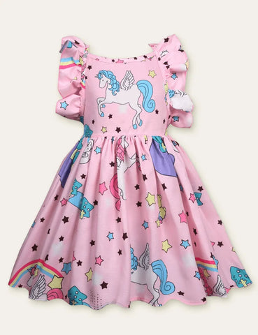 Unicorn Printed Dress - Mini Taylor