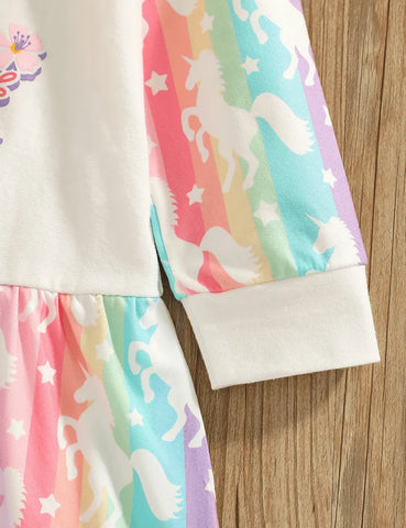 Unicorn Printed Hooded Dress - Mini Taylor