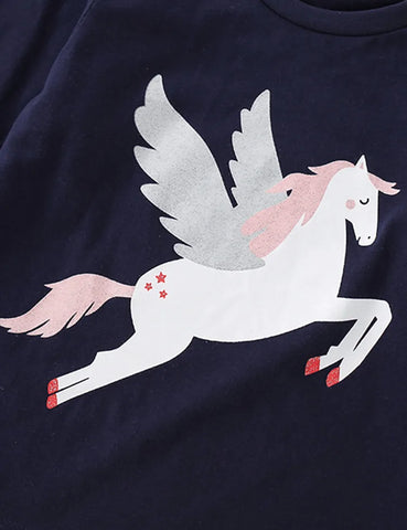 Unicorn Printed Long Sleeve T-shirt - Mini Taylor