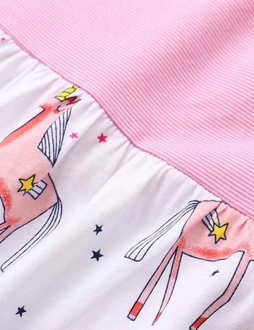 Unicorn Printed Striped Dress - Mini Taylor