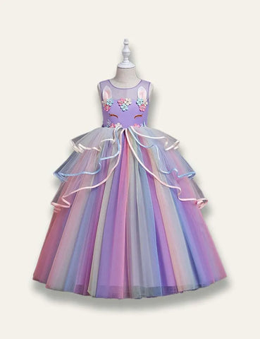 Unicorn Rainbow Tulle Princess Party Dress - Mini Taylor