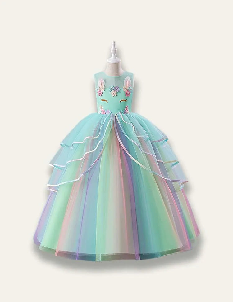 Unicorn Rainbow Tulle Princess Party Dress - Mini Taylor