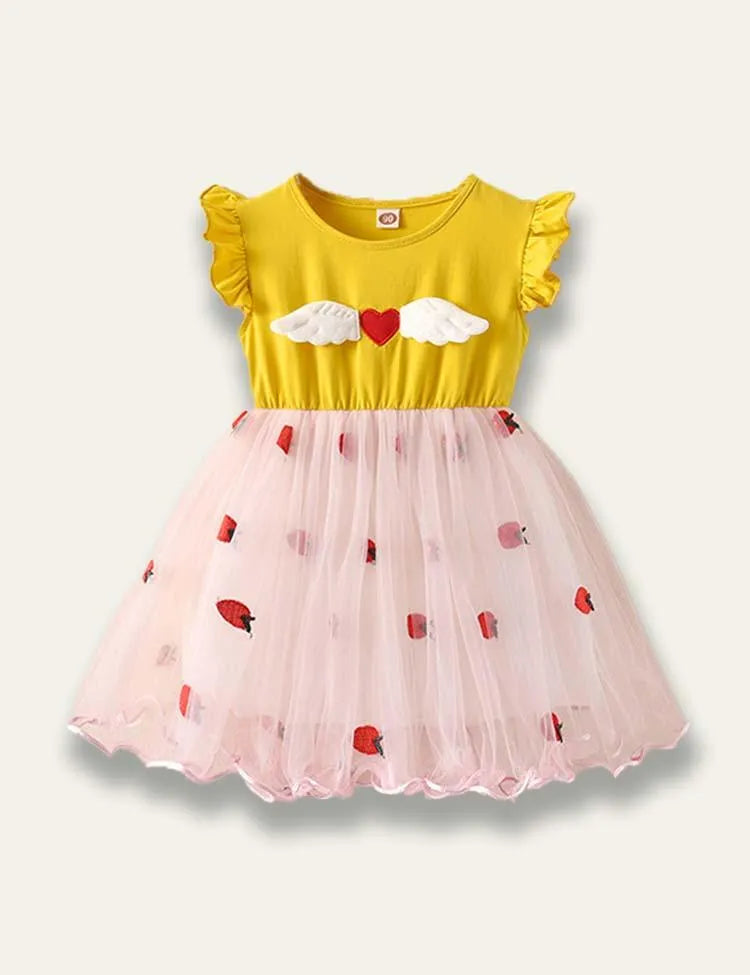 Valentine's Day Flying Heart Sleeveless Tulle Dress - Mini Taylor