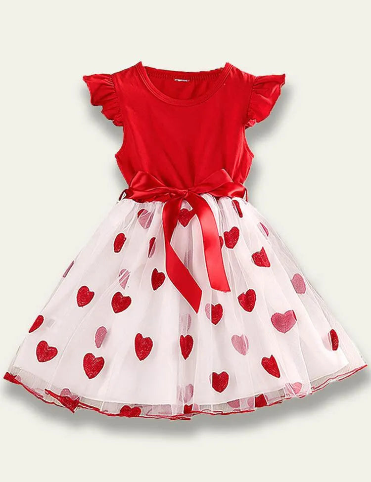 Valentine's Day Flying Sleeve Tulle Dress - Mini Taylor