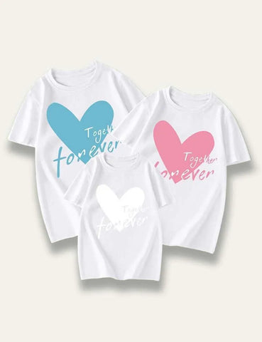 Valentine's Day Heart Printed Family Matching T-Shirt - Mini Taylor