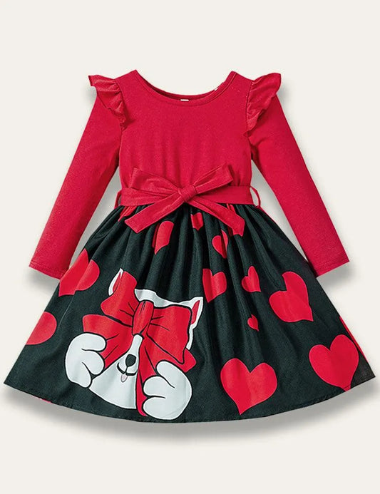 Valentine's Day Kitten Print Dress - Mini Taylor