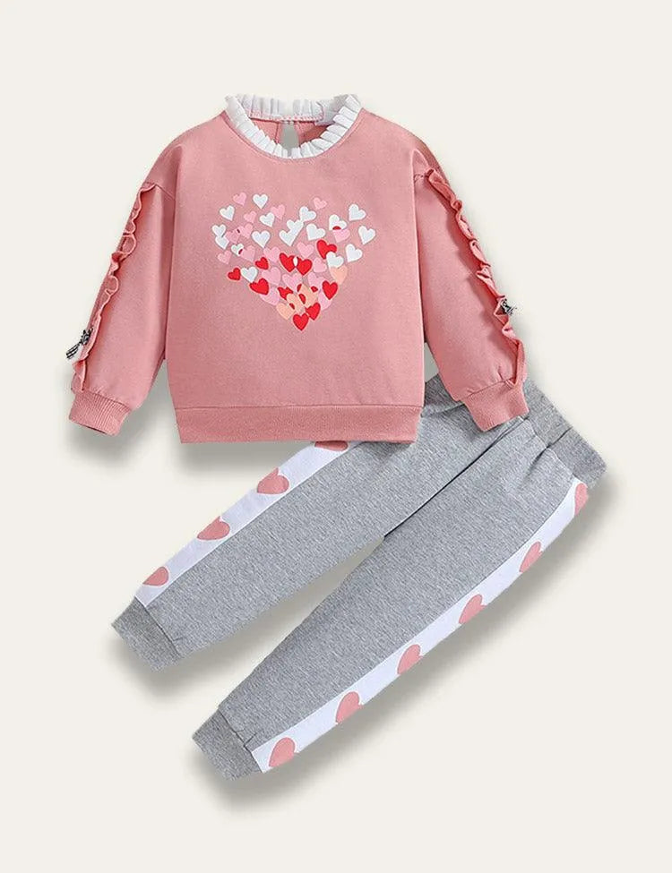 Valentine's Day Long Heart Sweatshirt Set - Mini Taylor