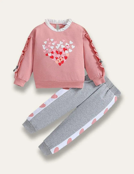 Valentine's Day Long Heart Sweatshirt Set - Mini Taylor