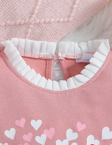 Valentine's Day Long Heart Sweatshirt Set - Mini Taylor