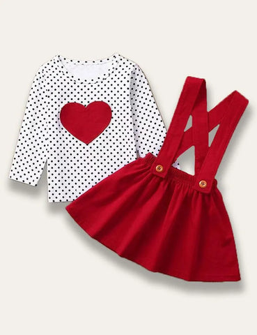 Valentine's Day Polka Dot Love Appliqué Dress - Mini Taylor