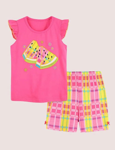 Watermelon Embroidered Sleeveless Set - Mini Taylor
