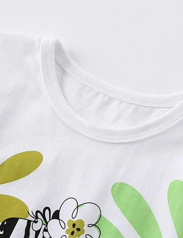 Zebra Printed Round Neck T-shirt - Mini Taylor